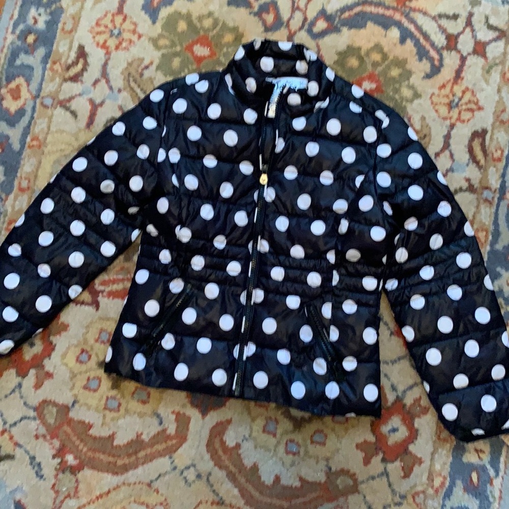 Justice size 8 black polka dot puffer jacket